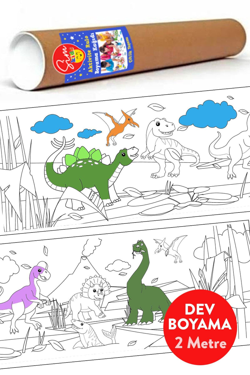 Dinozorlar Tema Eğitici Tatil Etkinlik Aktivite Boyama Kağıdı