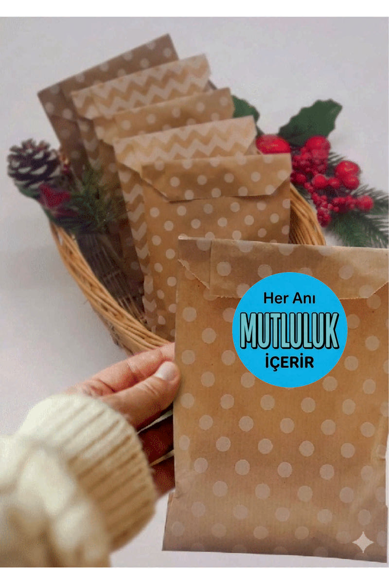 Paketleme Kutularına Özel Tasarım Etiketler 4 cm Çapında 15 Adet