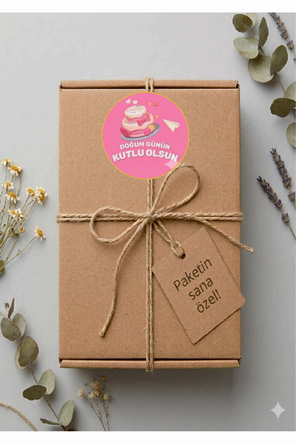 Doğum Günü tebrik sticker seti, 4x4 cm 15 adet Etiket seti