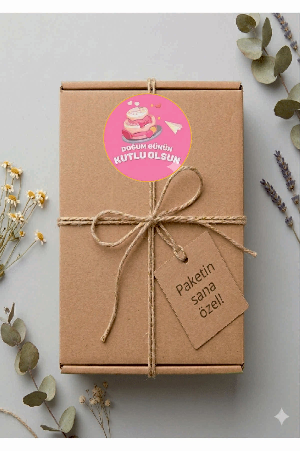 Doğum Günü tebrik sticker seti, 4x4 cm 15 adet Etiket seti