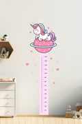 Sevimli Unicorn Galaksi Boy Ölçer Duvar Sticker Seti