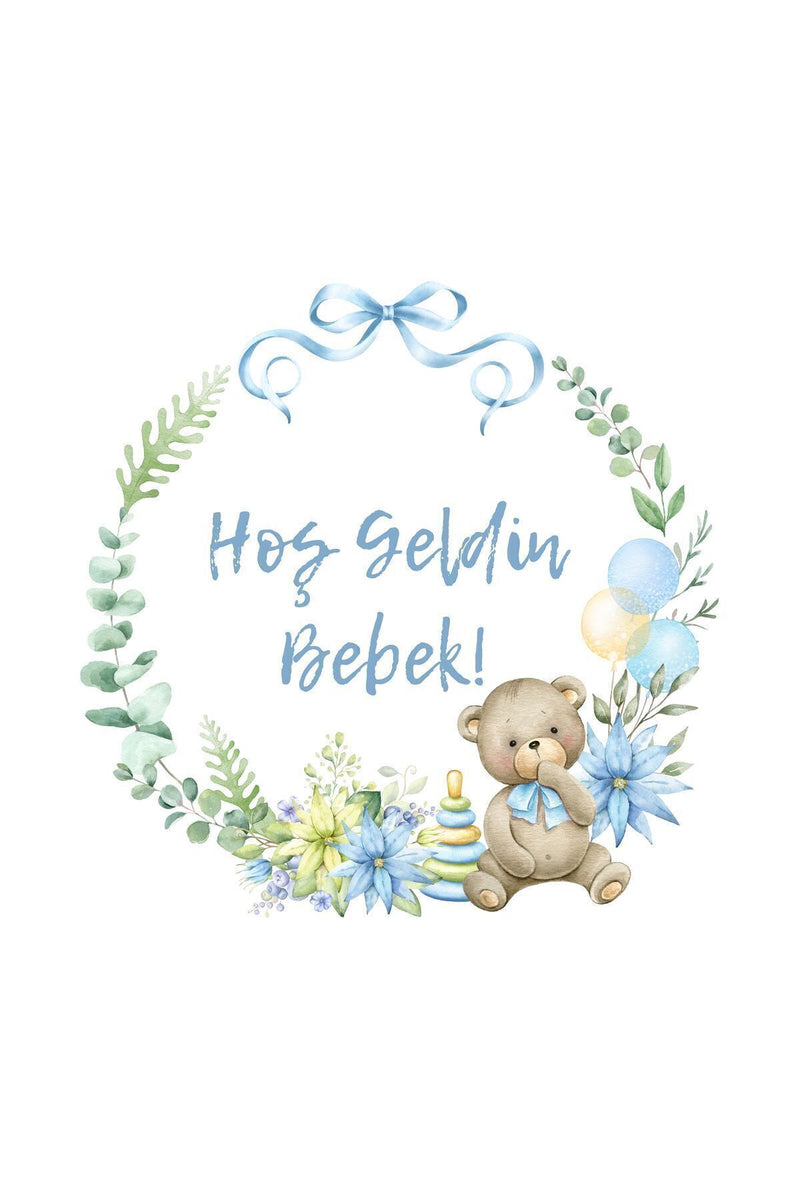 İsme Özel Yuvarlak Bebek Etiket/sticker 4 Cm 70 Adet