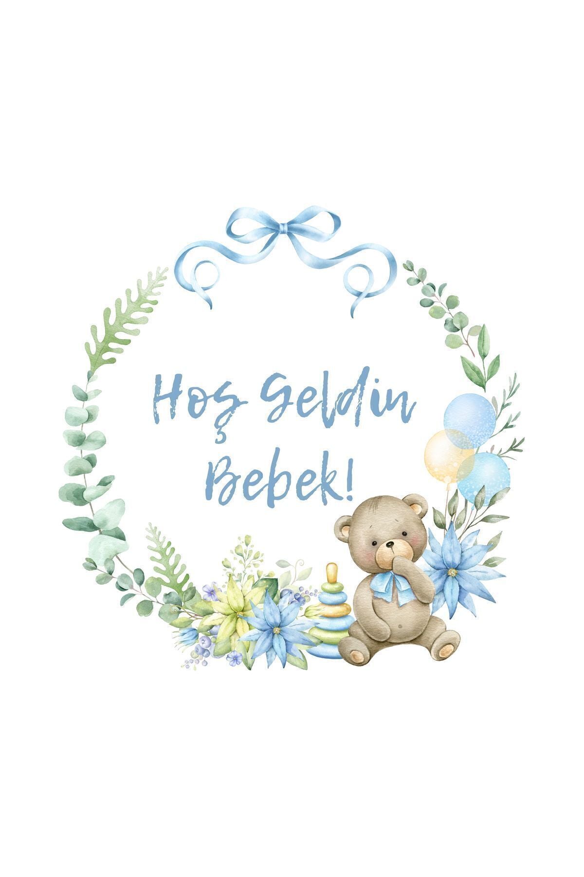 İsme Özel Yuvarlak Bebek Etiket/sticker 4 Cm 70 Adet