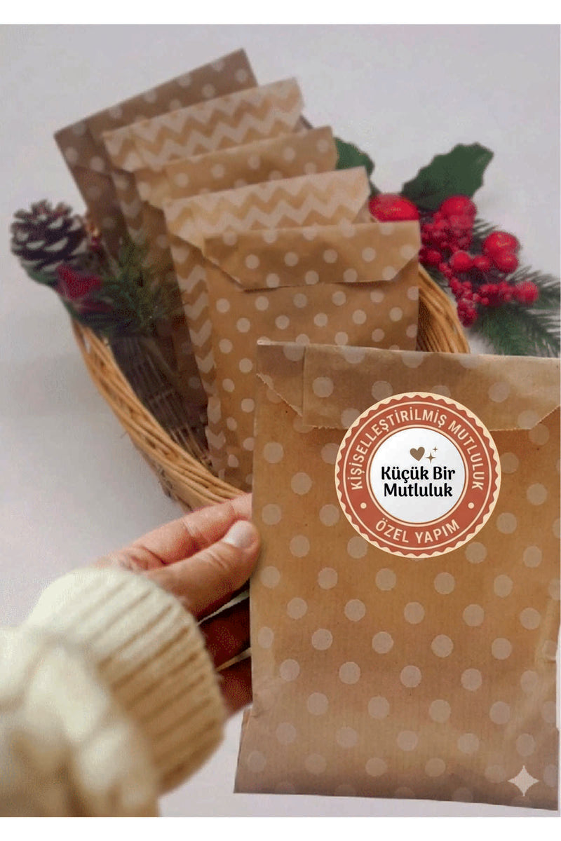 Paketleme Kutularına Özel Tasarım Etiketler 4 cm Çapında 15 Adet