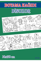 1,5 mt Dinozor Tema Çocuk Aktivite Dev Boyama Kağıdı