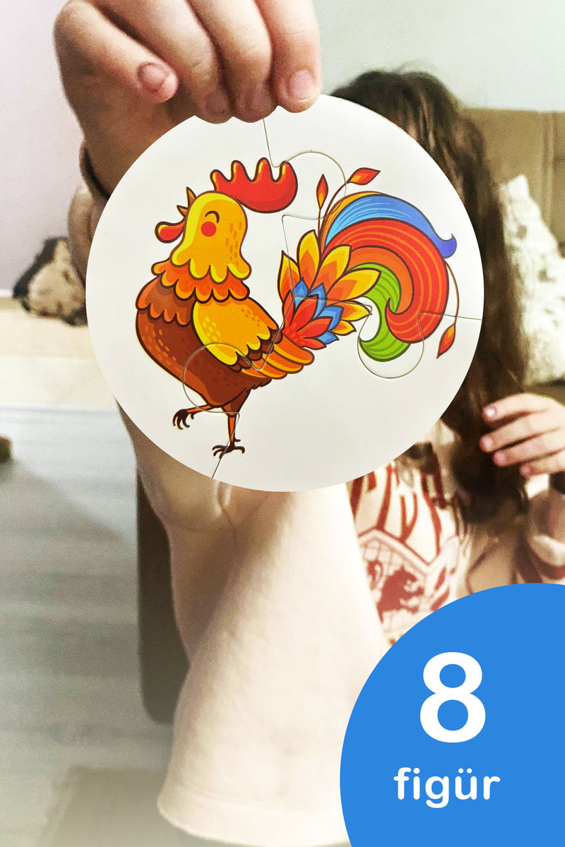 Çiftlik HayvanlarıTemalı 2+ Yap-boz Puzzle Dikkat Geliştiren Zeka Oyunu