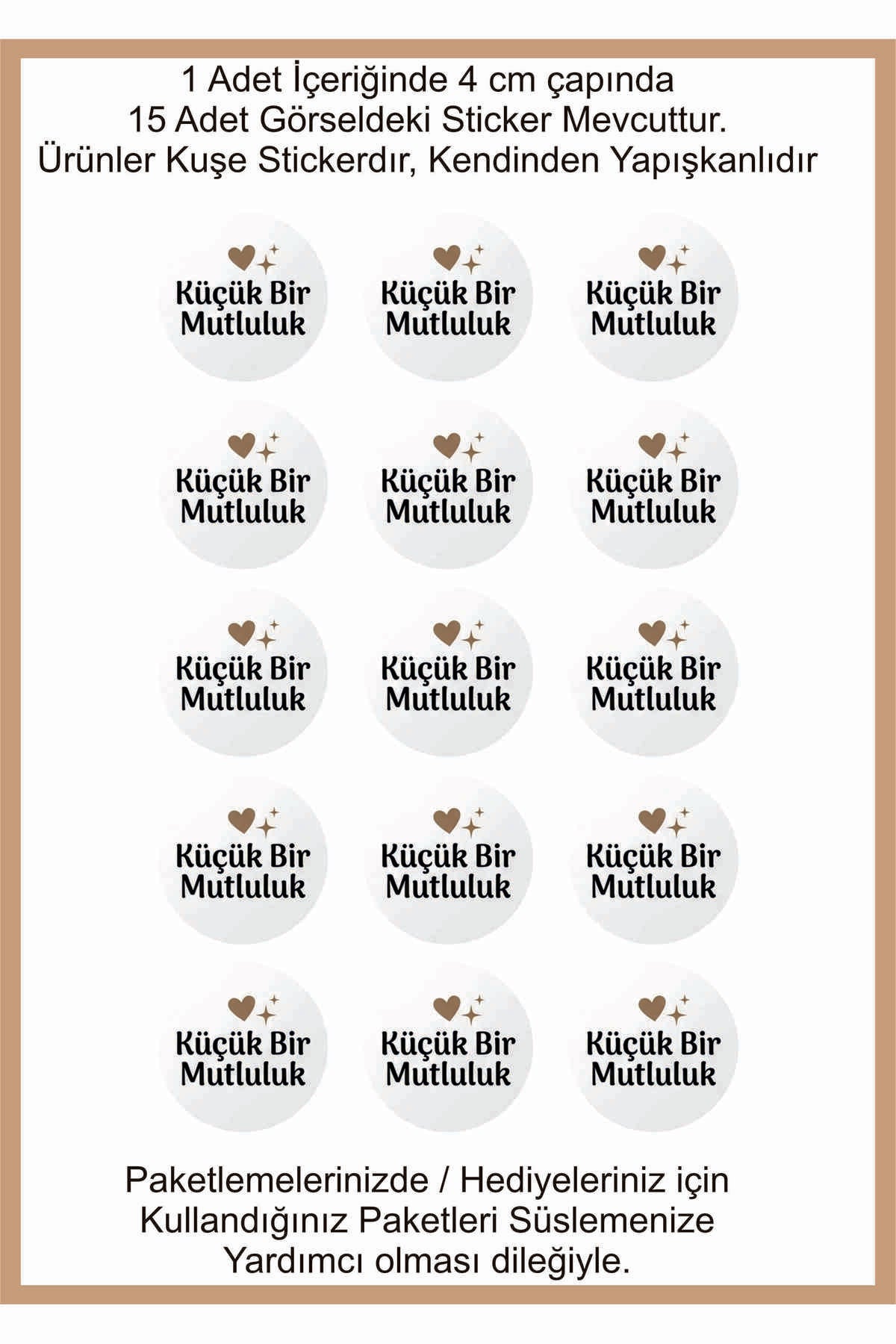 Paketleme Kutularına Özel Tasarım Etiketler 4 cm Çapında 15 Adet Sizin için sevgiyle hazırlandı