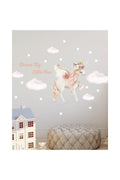 Pembe Kraliçe Unicorn Duvar Sticker Seti