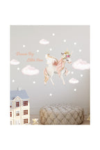 Pembe Kraliçe Unicorn Duvar Sticker Seti