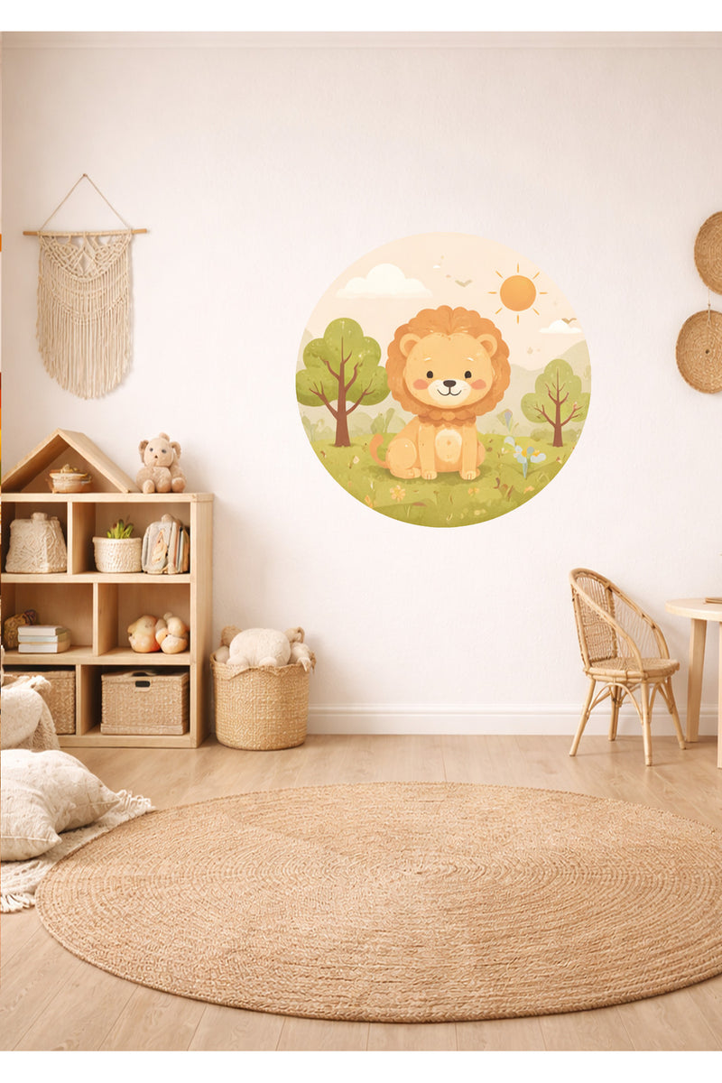 Sevimli Hayvanlar ve Doğa Temalı Çocuk Odası Duvar Sticker Seti