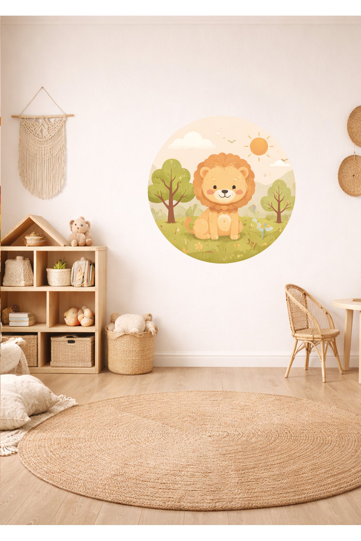 Sevimli Hayvanlar ve Doğa Temalı Çocuk Odası Duvar Sticker Seti