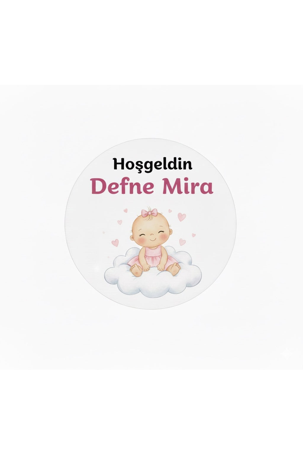 Kişiye Özel Doğum Günü Veya Hoşgeldin Bebek Etiketi. Çap 3cm 70 Adet Yapışkanlı Etiket