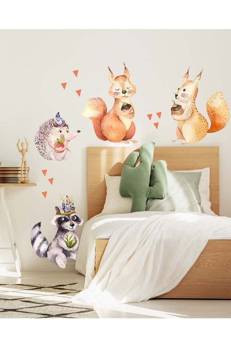 - Sim110 - Sevimli Orman Canlıları Duvar Sticker Seti