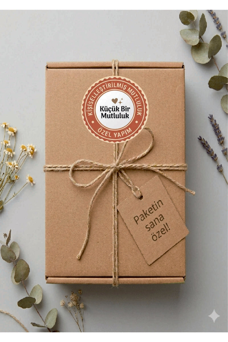 Paketleme Kutularına Özel Tasarım Etiketler 4 cm Çapında 15 Adet