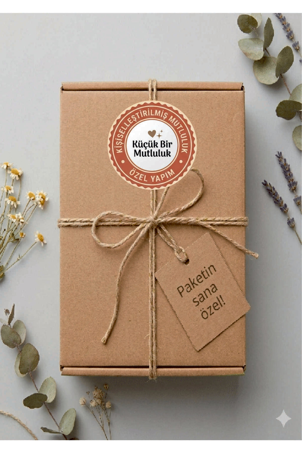 Paketleme Kutularına Özel Tasarım Etiketler 4 cm Çapında 15 Adet