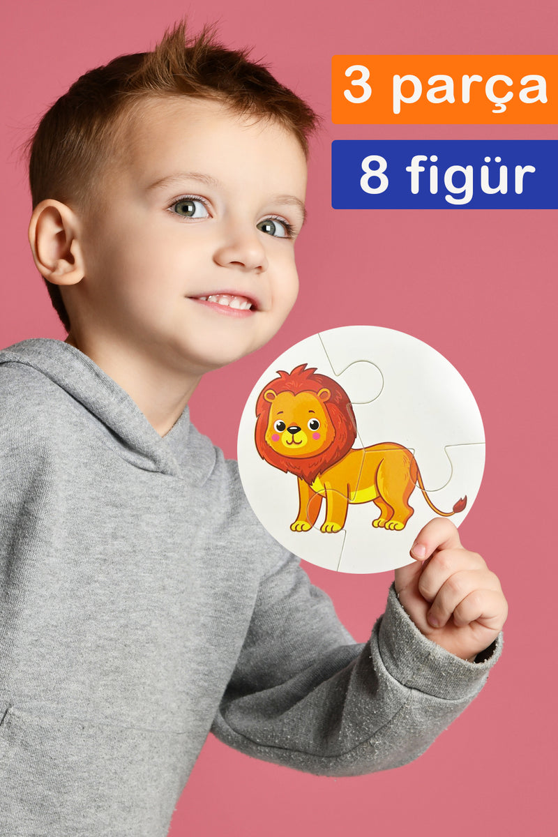 SimKids Orman Hayvanları Temalı 2+ Yap-boz Puzzle Dikkat Geliştiren Zeka Oyunu