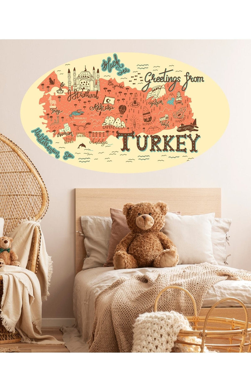 Oval Türkiye Haritası Duvar Sticker