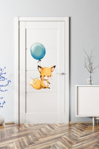 Balonlu Sevimli Tilki Kapı Duvar Dolap Sticker Seti