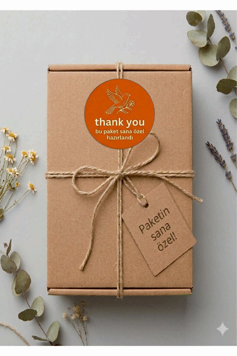Paketlemeye özel 30 adet sticker, (farklı trend modeller ile mağazamızda kampanyalı olarak satışta)