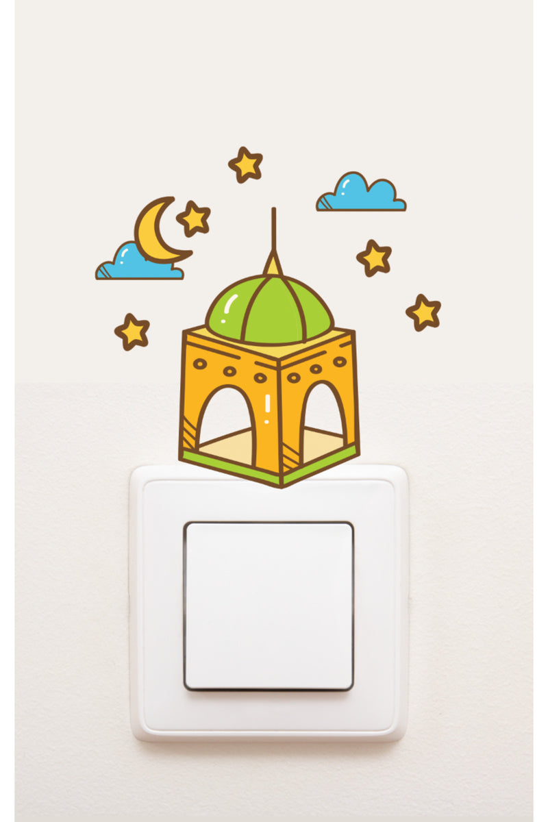 Priz Ramazan Cami Ay ve Yıldızlar Dekoratif Priz Sticker