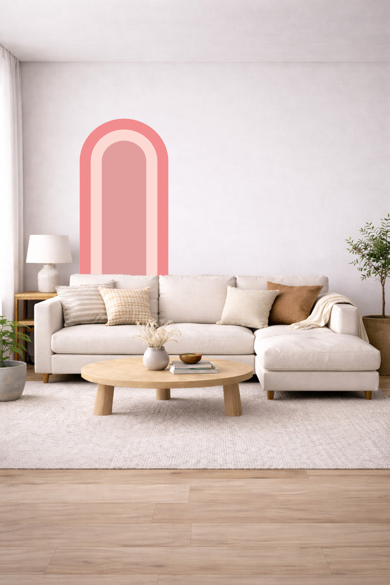 Bohem İç İçe Renkler Tarz Oval Duvar Sticker Seti