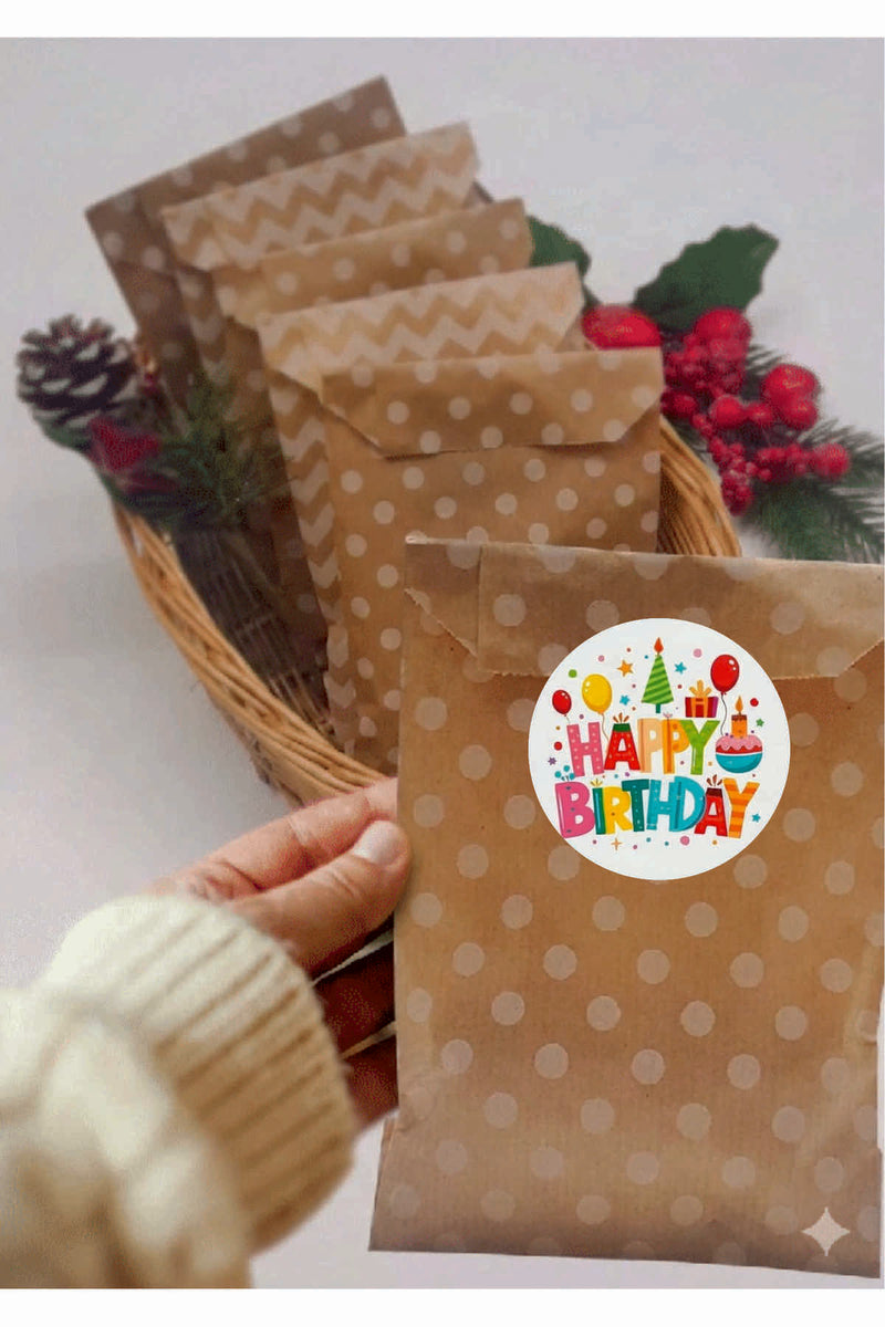 Doğum Günü tebrik sticker seti, 4x4 cm 15 adet Etiket seti