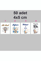 Kişiye Özel Kolonya Çikolata Özel Gün Etiketi Baby Shower Sticker 4x5 Cm 50 Adet