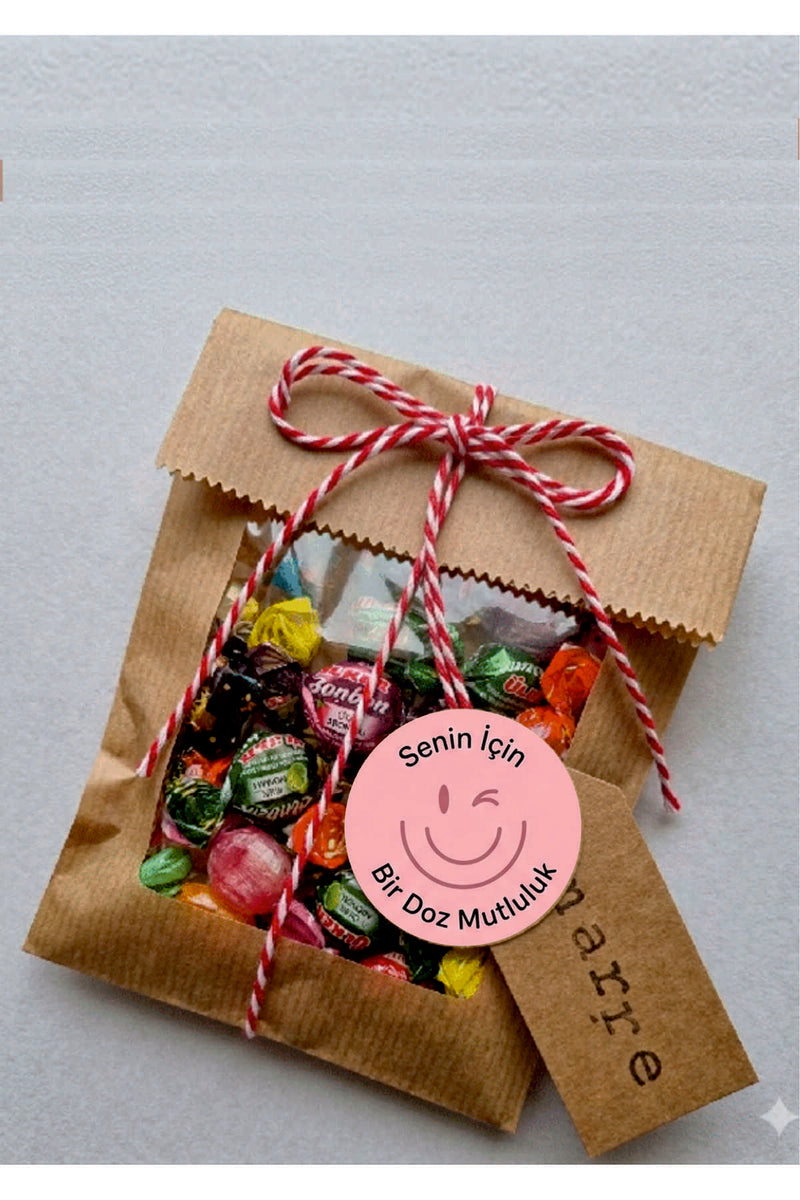Paketleme Kutularına Özel Tasarım Etiketler 4 cm Çapında 15 Adet