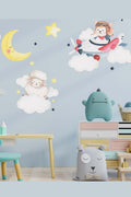 Bebek Hayvanlar Ve Aydede Duvar Sticker Seti