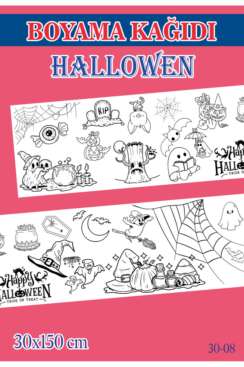 1,5 mt Hallowen Tema Çocuk Aktivite Dev Boyama Kağıdı