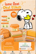 Snoopy Okul Etiketi Kalem Defter Etiketi Özel İsim Yazılabilen Etiket 286 Adet İsim Etiketi
