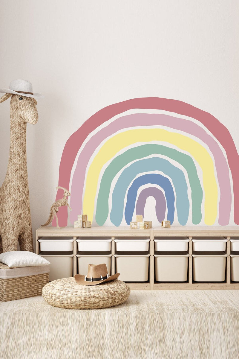 Star Works Büyük Boy Pastel Renklerde Gökkuşağı Çocuk Odası Duvar Sticker