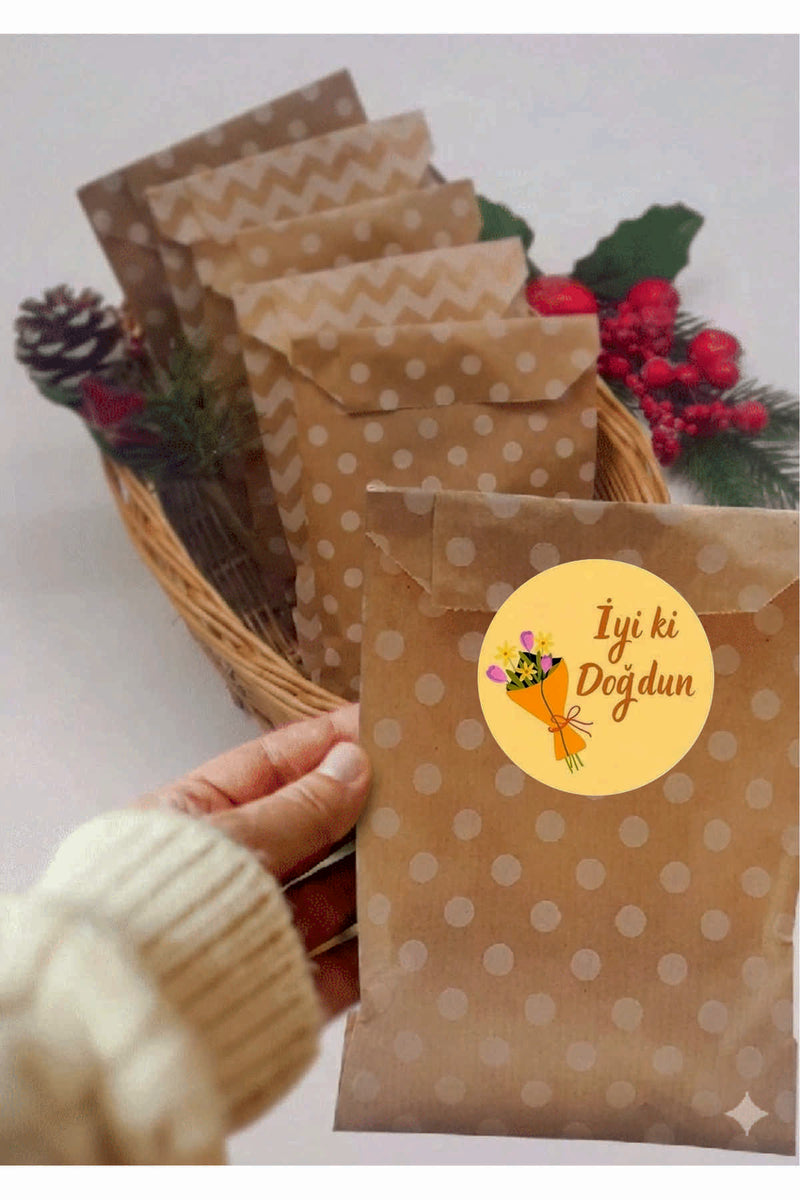 Doğum Günü tebrik sticker seti, 4x4 cm 15 adet Etiket seti