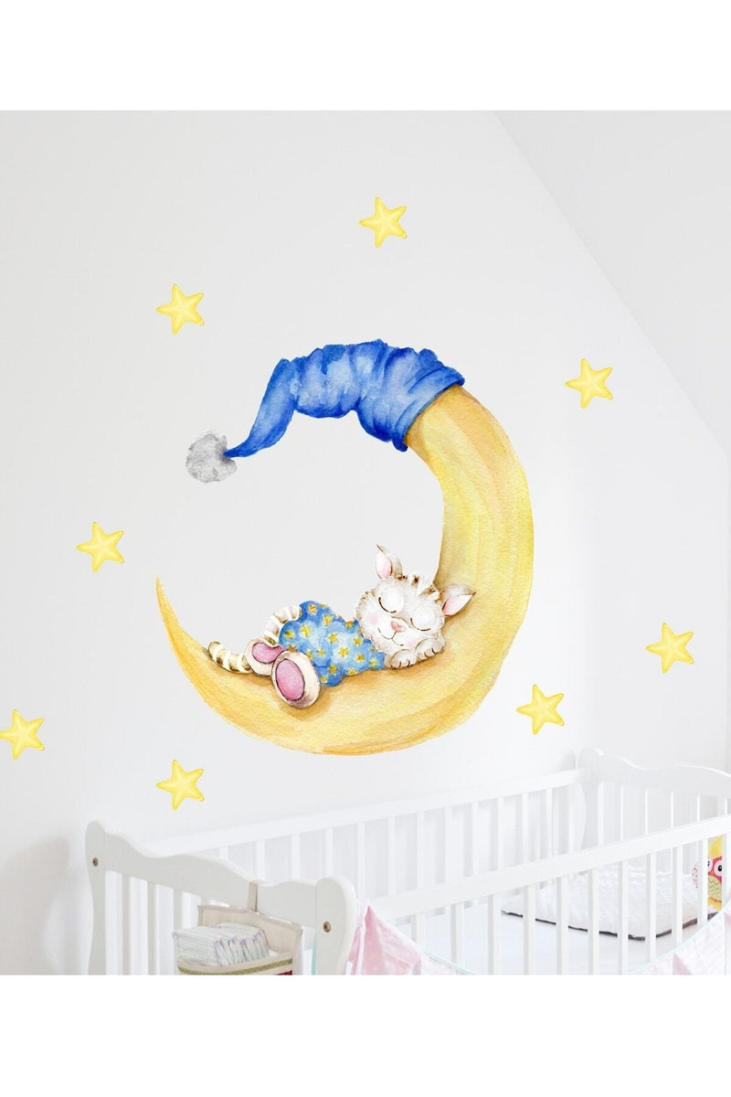 Uykucu Kedi Duvar Sticker Seti