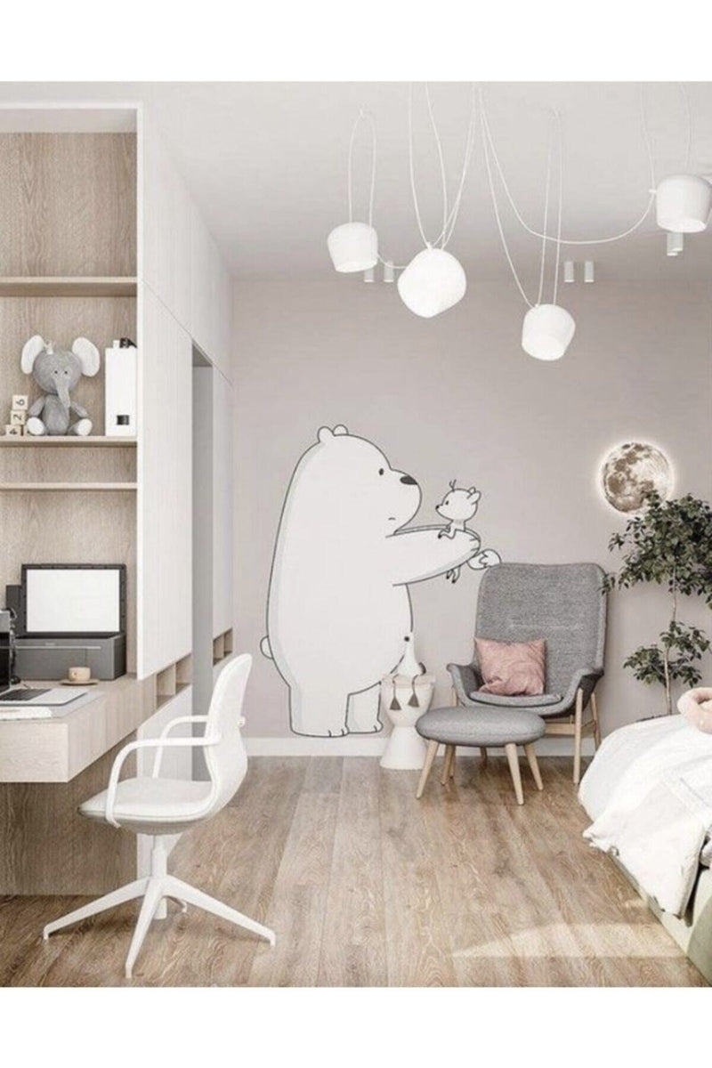 Büyük Beyaz Ayıcık Duvar Sticker Seti