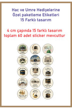 Hac ve Umre Hediyelerine Özel Paketleme Etiketi (4cm) Çıkartma Etiketi, Ambalaj Etiketi