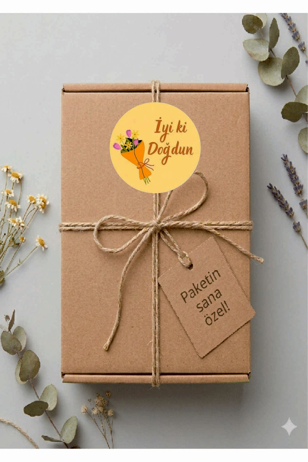 Doğum Günü tebrik sticker seti, 4x4 cm 15 adet Etiket seti