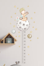 - Boy Ölçer - Pastel Retro Bir Küçük Prens Masalı Çocuk Odası Duvar Sticker Seti