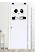 Siyah Panda Saçaklı Kızımın Pasaklı Odası   Kapı Sticker  Sim03