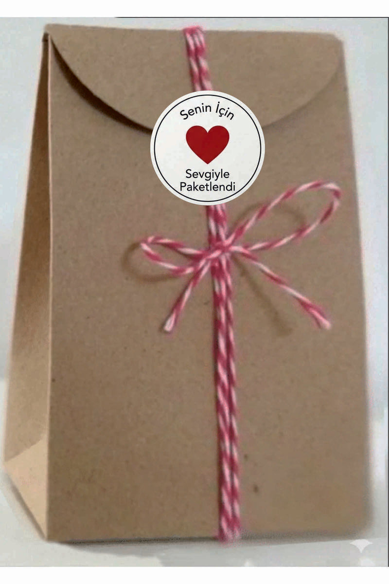 Paketleme Kutularına Özel Tasarım Etiketler 4 cm Çapında 15 Adet Sizin için sevgiyle hazırlandı