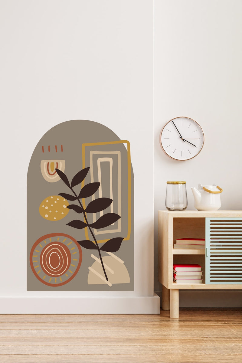 Boho 08 - Bohem Yaprak Soyut Şekiller Dekoratif Duvar Sticker