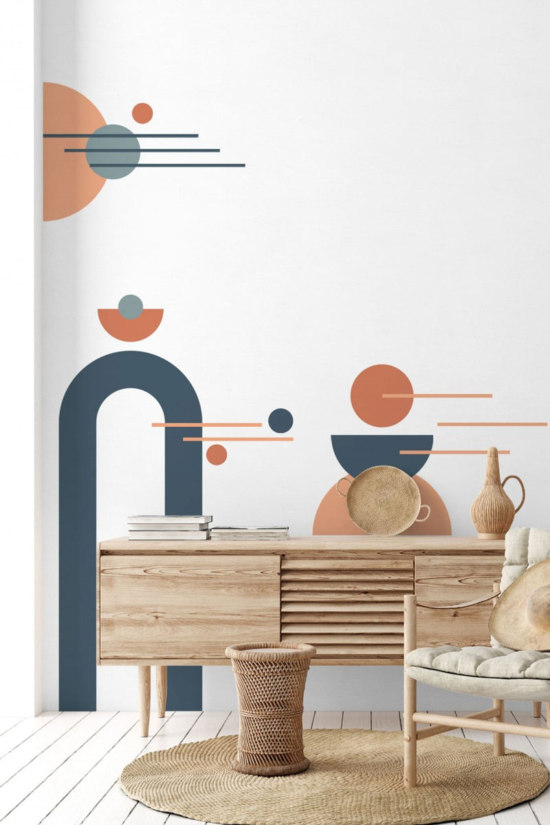Geometrik Mimari Şekiller Arch Dekoratif Duvar Sticker Seti - Sim708