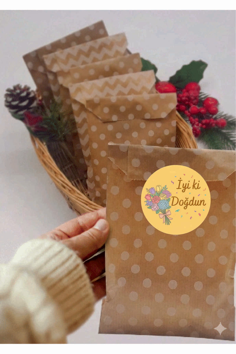Doğum Günü tebrik sticker seti, 4x4 cm 15 adet Etiket seti