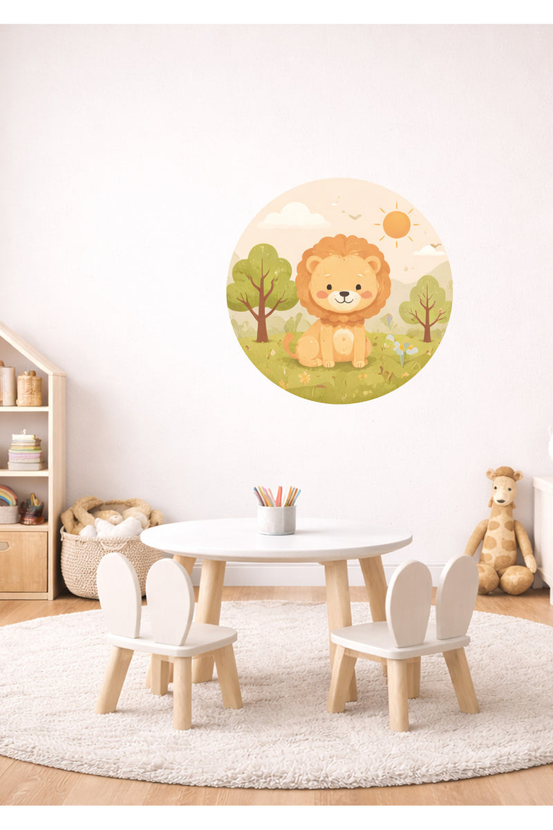 Sevimli Hayvanlar ve Doğa Temalı Çocuk Odası Duvar Sticker Seti
