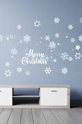 Sm2022 Yeni Yıl Kar Taneleri Ve Merry Christmas Duvar Sticker Seti