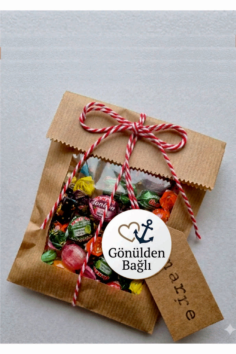 Paketleme Kutularına Özel Tasarım Etiketler 4 cm Çapında 15 Adet Sizin için sevgiyle hazırlandı