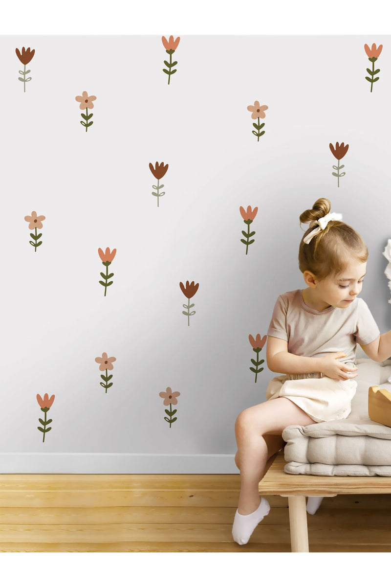 - Sim170 - Kır Çiçekleri Duvar Sticker Set Renkli