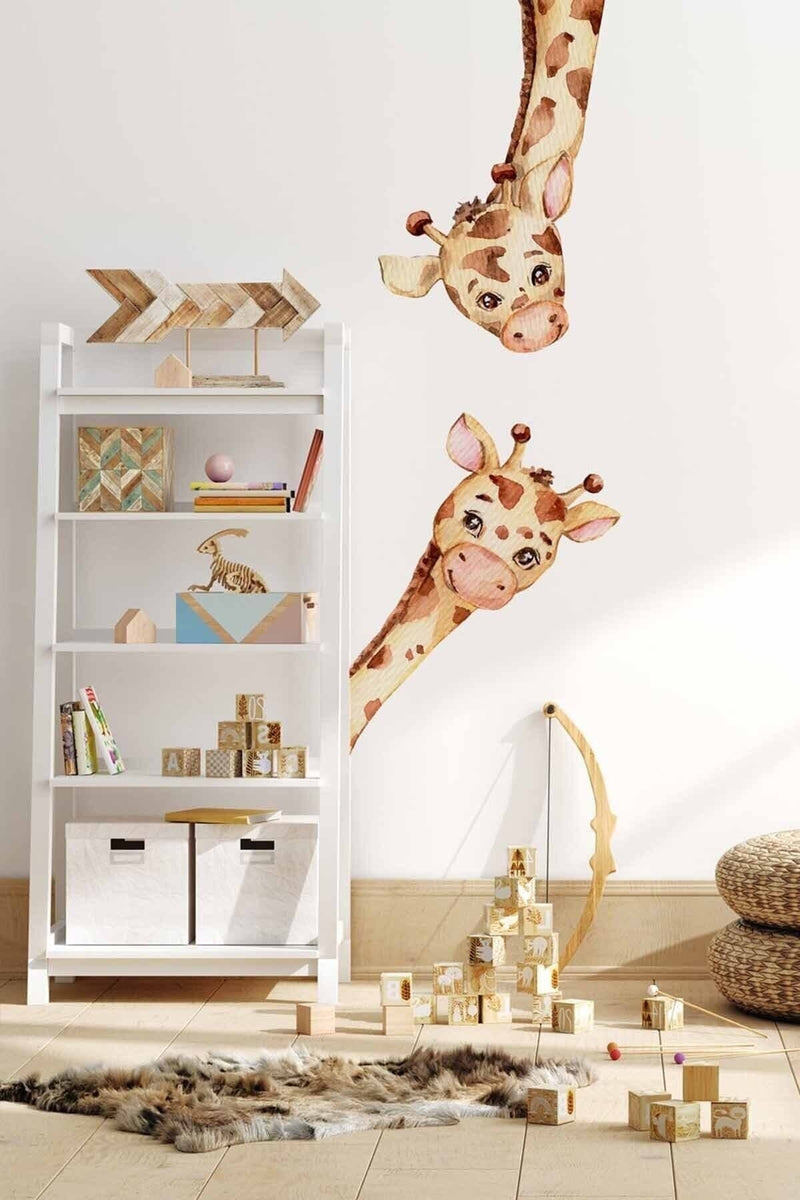Dekoratif Sevimli Zürafalar Bebek Odası Duvar Sticker