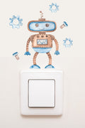 - Priz- Sevimli Robot Çocuk Odası Dekoratif Priz Sticker - Sim785