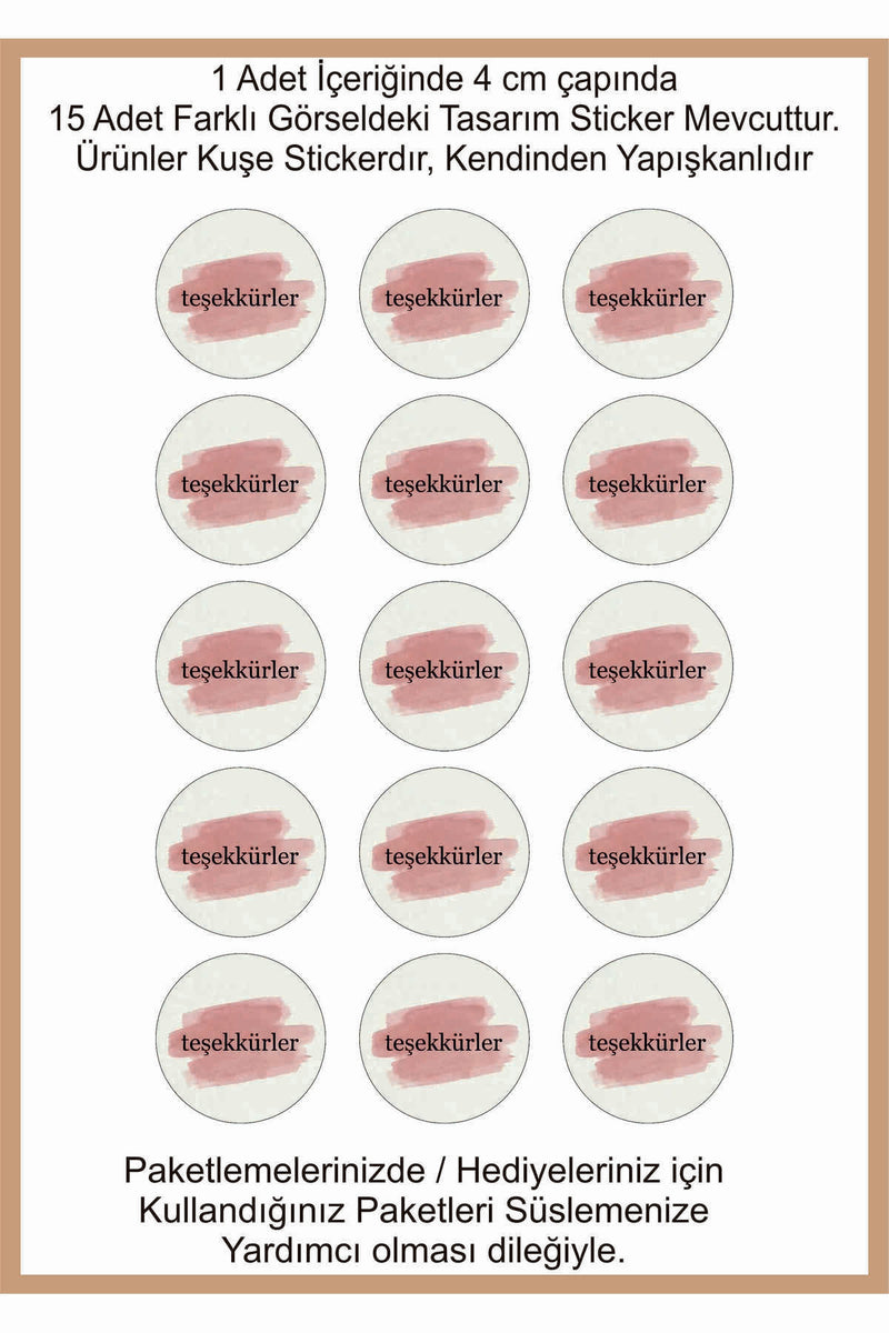 Paketlemeye özel 30 adet sticker, (farklı trend modeller ile mağazamızda kampanyalı olarak satışta)